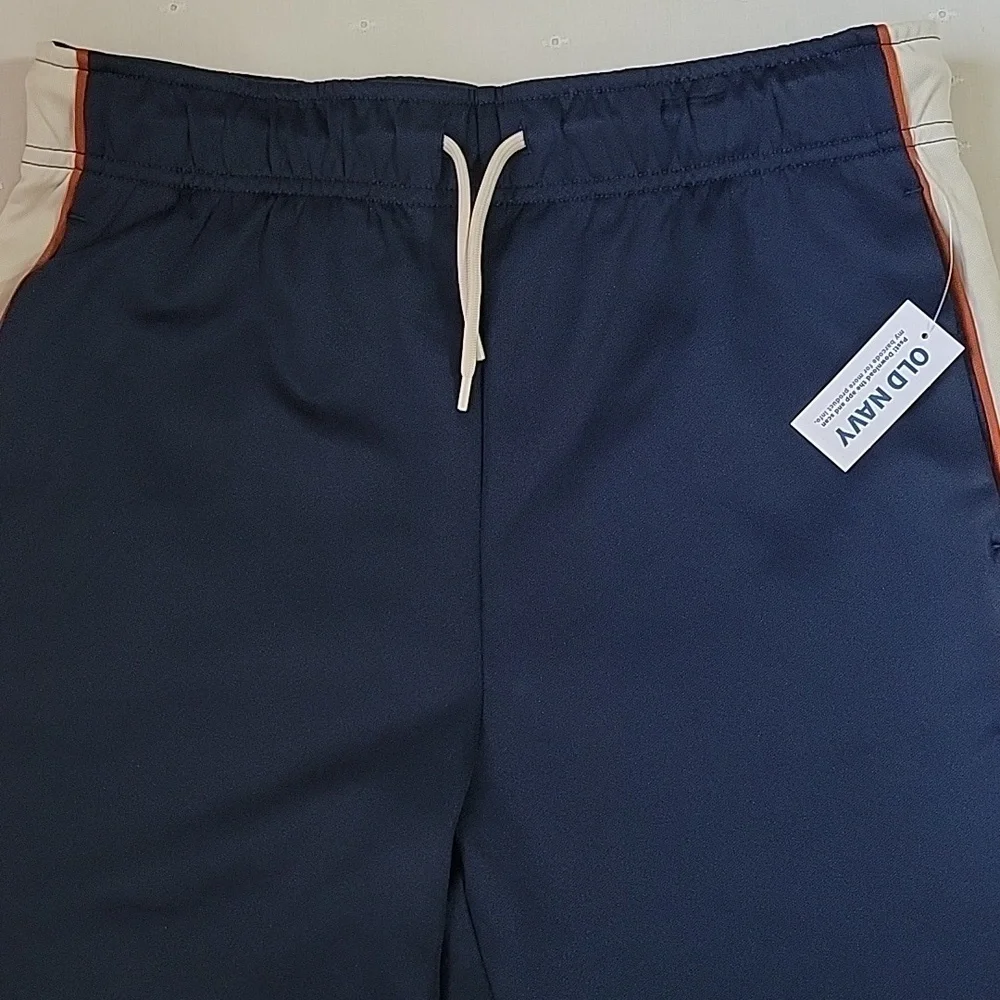 Old Navy Active Kids XL 14-16 Navy‎ Blue Snap Side Jogger Pants Striped NEW